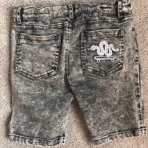 Little Lords Size 8 Black Acid Wash Denim Shorts